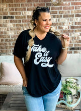 Take it Easy V-Neck Graphic Tee-Shop-Womens-Boutique-Clothing