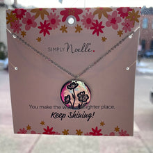 Silver Stamped Flower Necklace