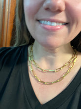 Gold Double Layer Paperclip Chain Necklace