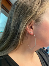 Silver V Hoop Earrings