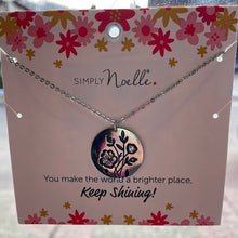 Silver Stamped Flower Necklace