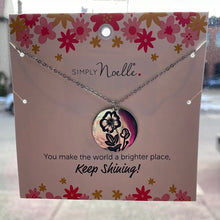 Silver Stamped Flower Necklace