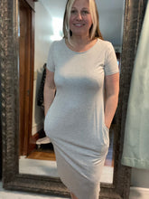 Gray Solid Midi Dress