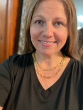 Gold Double Layer Paperclip Chain Necklace