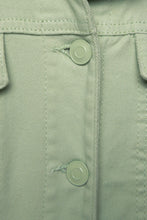 Mint Frayed Denim Jacket with Dyed to Match Buttons