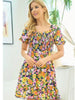 Navy Floral Smocked Summer Dress