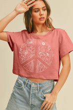 Flower Peace Graphic Tee: VINTAGE ROSE
