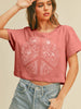 Flower Peace Graphic Tee: VINTAGE ROSE