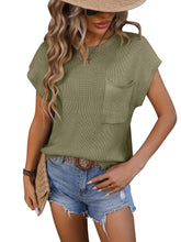 Lightweight Knit Sage Sweater with Pocket Detail
