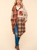 Flannel Plaid Oversized Shacket with Pockets