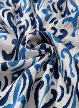 Sky Blue Print Ruffled Top