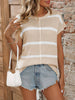 Apricot Stipe Light Sweater