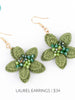 Laurel Green Flower Earrings