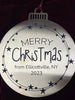 Merry Christmas from Ellicottville 2023 Gold Stainless Round Bulb Ornament