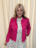 Malibu Pink Frayed Denim Jacket