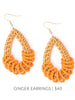 Ginger Wicker Weave with Orange Seed Bead Earrings