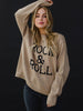 Tan & Black Rock & Roll Sweater