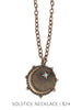 Bronze Cresent Moon with Light Blue Crystal Star Necklace