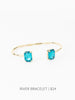 River Blue Square Crystal & Gold Statement Bracelet