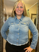 Light Wash Frayed Denim Jacket