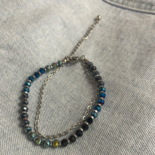 Midnight Blue Bead & Chain Bracelet