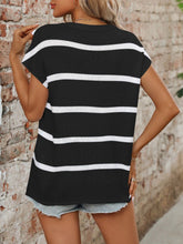 Lightweight Black & White Stripe Knit Sweater