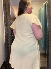 Flutter Sleeve V-neck Dress with Pockets