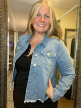 Light Wash Frayed Denim Jacket