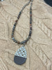 Artistic Jasper with Silver Screen & Leather Necklace