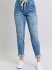 Clayton High Rise Cuffed Cargo Denim Jogger
