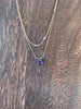 Amethyst Double Gold Chain Necklace