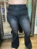 Black Sicily Flare High Rise Pull on Jeans
