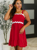 Acting Brand New Contrast Trim Crinkle Woven Dress