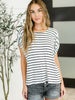 All Lined Up Dolman Sleeve Top in Black Ivory
