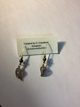 Tiger Eye & Leaf Dangle Earrings