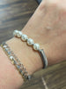Pearls & Silver 2 Texture Bracelet