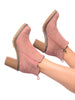 Bite Me Bootie in Blush Faux Suede