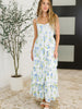 Bloomie Baby Tiered Dress in Ivory/Blue