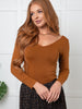 Bring in the Basics Seamless Reversible V-Neck Caramel