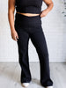 Building Habits Twill Flared Crossover Waist Pant in Black
