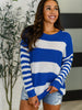 Casual Chaos Drop Shoulder Sweater in Royal Blue