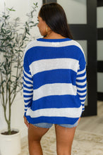Casual Chaos Drop Shoulder Sweater in Royal Blue