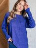 Casual Tuesday Ribbed Knit Sweater in Bright Blue