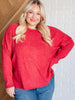 Casual Tuesday Ribbed Knit Sweater in Dark Red