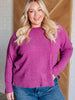 Casual Tuesday Ribbed Knit Sweater in Light Plum