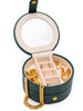 Circular Travel Jewelry Case in Green