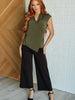 Classic Surplice Front Top in Olive