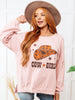 Cow Girl Graphic Pullover in Dusty Pink