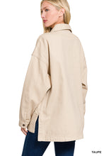 Oversized Button Front Cotton Coat