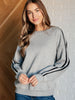 Don't Get Stuck Stripe Detail Sweatshirt